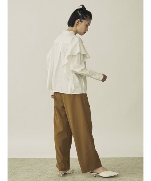 COTORICA（コトリカ）の「サイドフリルオーバーシャツ（シャツ/ブラウス・レディース・ブラック/オフホワイト/ダークオレンジ・FREE）」の7枚目の写真