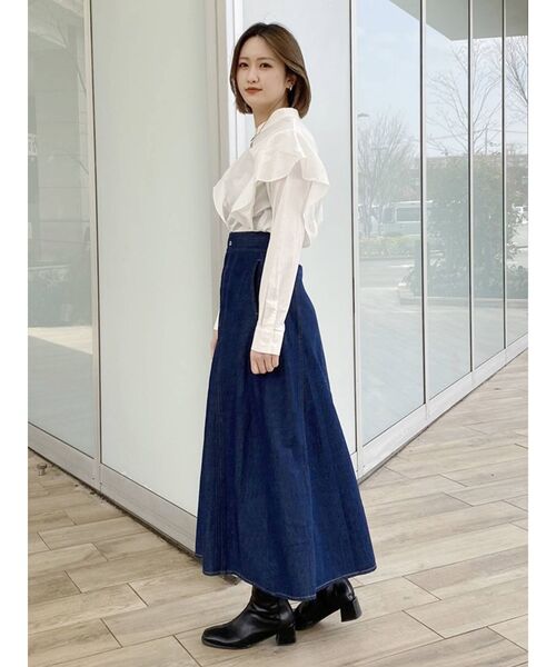 COTORICA（コトリカ）の「サイドフリルオーバーシャツ（シャツ/ブラウス・レディース・ブラック/オフホワイト/ダークオレンジ・FREE）」の13枚目の写真