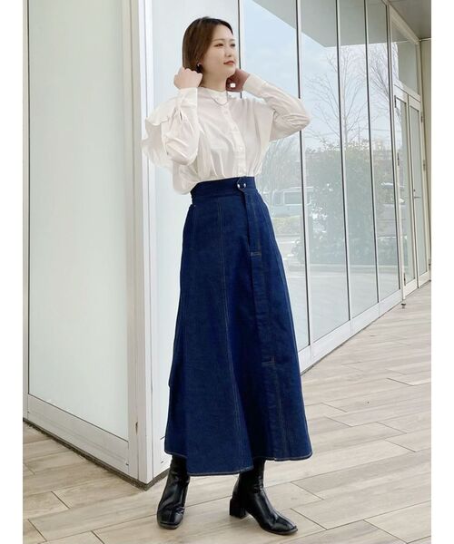 COTORICA（コトリカ）の「サイドフリルオーバーシャツ（シャツ/ブラウス・レディース・ブラック/オフホワイト/ダークオレンジ・FREE）」の15枚目の写真