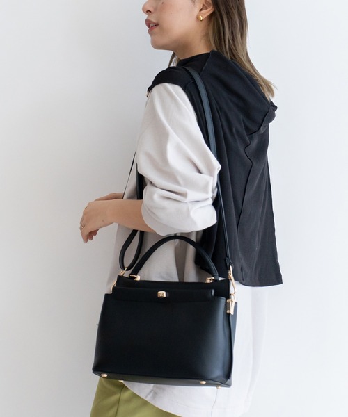 VitaFelice（ヴィータフェリーチェ）の「2スペース2wayコンビカラーバッグ（ハンドバッグ・レディース・アイボリー/ピンク系その他/グレー/ブラック/ホワイト系その他/ベージュ系その他/ホワイト系その他2・FREE）」の13枚目の写真