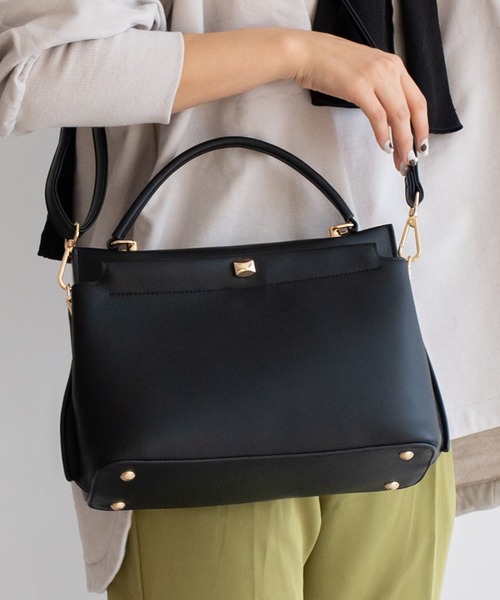 VitaFelice（ヴィータフェリーチェ）の「2スペース2wayコンビカラーバッグ（ハンドバッグ・レディース・アイボリー/ピンク系その他/グレー/ブラック/ホワイト系その他/ベージュ系その他/ホワイト系その他2・FREE）」の8枚目の写真