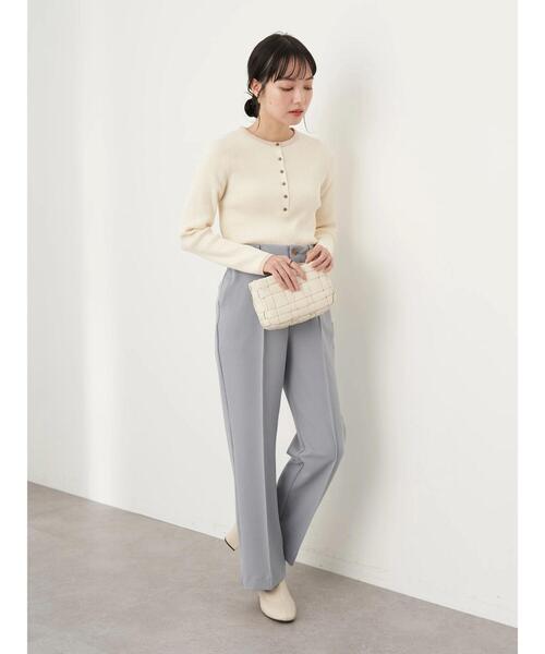 earth music&ecology（アースミュージックアンドエコロジー）の「ヘンリ-ネックリブニットプルオーバー＊（ニット/セーター・レディース・ブラック/サックスブルー/アイボリー/モカ・S/M）」の10枚目の写真