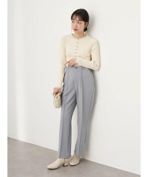 earth music&ecology（アースミュージックアンドエコロジー）の「ヘンリ-ネックリブニットプルオーバー＊（ニット/セーター・レディース・ブラック/サックスブルー/アイボリー/モカ・S/M）」の11枚目の写真