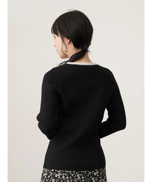 earth music&ecology（アースミュージックアンドエコロジー）の「ヘンリ-ネックリブニットプルオーバー＊（ニット/セーター・レディース・ブラック/サックスブルー/アイボリー/モカ・S/M）」の16枚目の写真