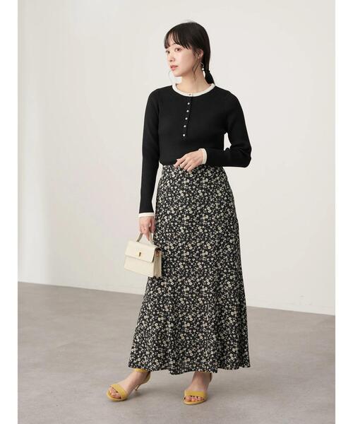 earth music&ecology（アースミュージックアンドエコロジー）の「ヘンリ-ネックリブニットプルオーバー＊（ニット/セーター・レディース・ブラック/サックスブルー/アイボリー/モカ・S/M）」の17枚目の写真