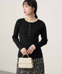 earth music&ecology | ヘンリ-ネックリブニットプルオーバー＊(ニット/セーター)