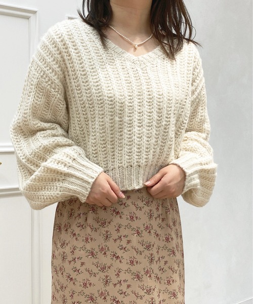 apres jour(アプレジュール)の「ざっくり編みニット【ZOZOTOWN限定アイテム】(ニット/セーター・レディース・アイボリー/ピンク/ブルー/スモークピンク・X-LARGE/フリー)」の11枚目の写真