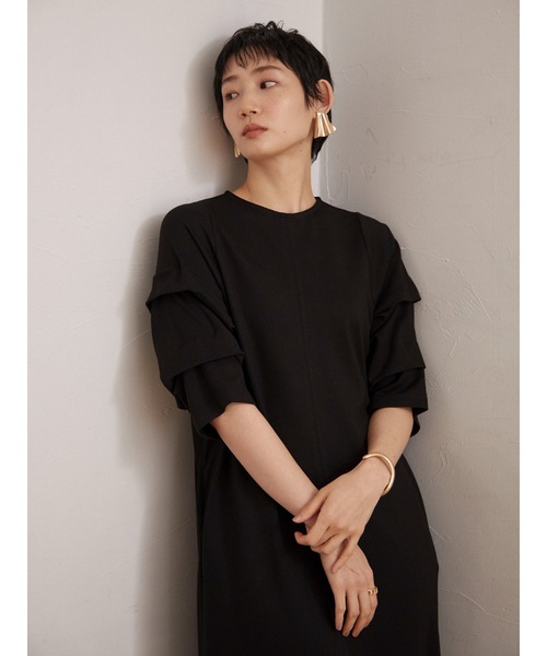 armonia（アルモニーア）の「armonia.デザイン袖ワンピース（ワンピース・レディース・ブラック/オフホワイト・FREE）」の8枚目の写真