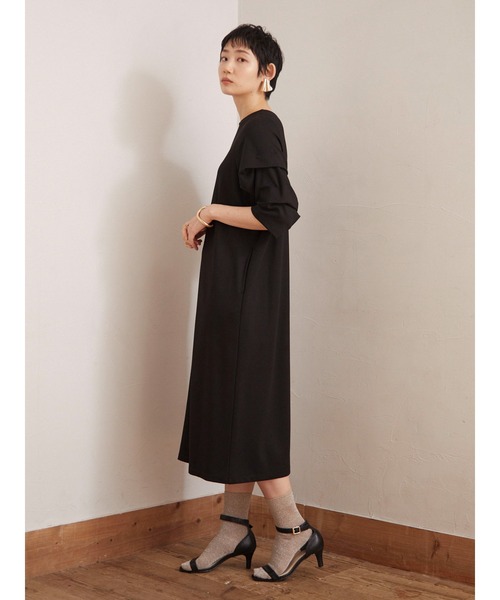 armonia（アルモニーア）の「armonia.デザイン袖ワンピース（ワンピース・レディース・ブラック/オフホワイト・FREE）」の11枚目の写真