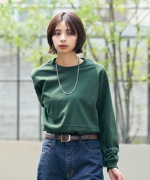 Tシャツ/カットソー（グリーン・カーキ/緑色系・ロング丈