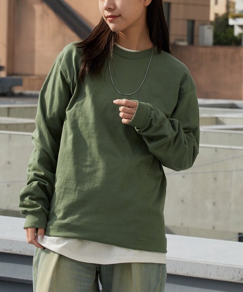 GILDAN(ギルダン)の「【お気に入り数6万人突破】GILDAN / ギルダン 6.0オンス USA ウルトラコットン ビッグシルエット クルーネック リブロングスリーブTシャツ 長袖 2026年春夏(Tシャツ/カットソー・レディース・ナチュラル/ホワイト/ブラック/グレー/イエロー/ネイビー/アッシュグレー/ライトブルー/チャコール/ダークブラウン/オリーブ/オレンジ/ライム/パープル/レッド系その他/マルーン/グリーン系その他/グリーン系その他2/ライトピンク/インディゴブルー/ゴールド/ライトブラウン/グレー系その他・2XL/L/S/XL/M/3XL)」の10枚目の写真