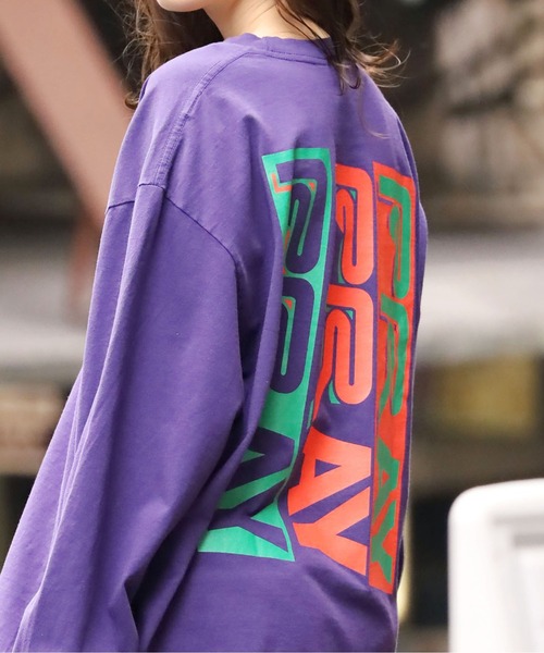 POWERS（パワーズ）の「POWERS/パワーズ PRAYPRAYPRAY LS TEE ロゴロンT ロングスリーブ ワンポイント 長袖（Tシャツ/カットソー・メンズ・パープル/ホワイト/グリーン・L/XL/M）」の3枚目の写真