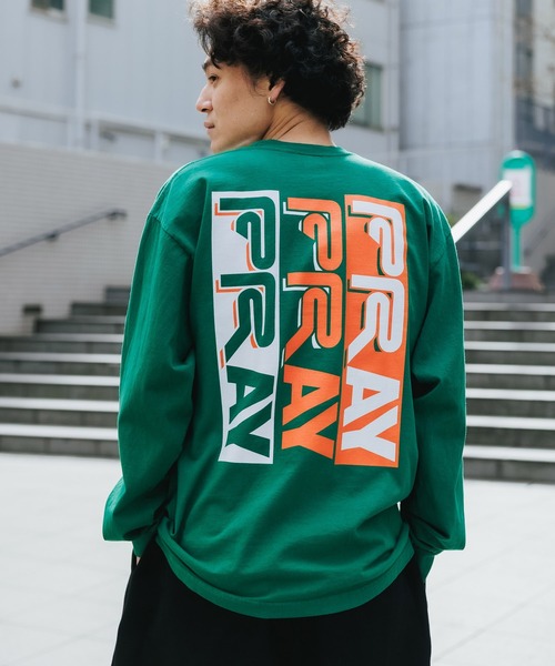 POWERS（パワーズ）の「POWERS/パワーズ PRAYPRAYPRAY LS TEE ロゴロンT ロングスリーブ ワンポイント 長袖（Tシャツ/カットソー・メンズ・パープル/ホワイト/グリーン・L/XL/M）」の15枚目の写真
