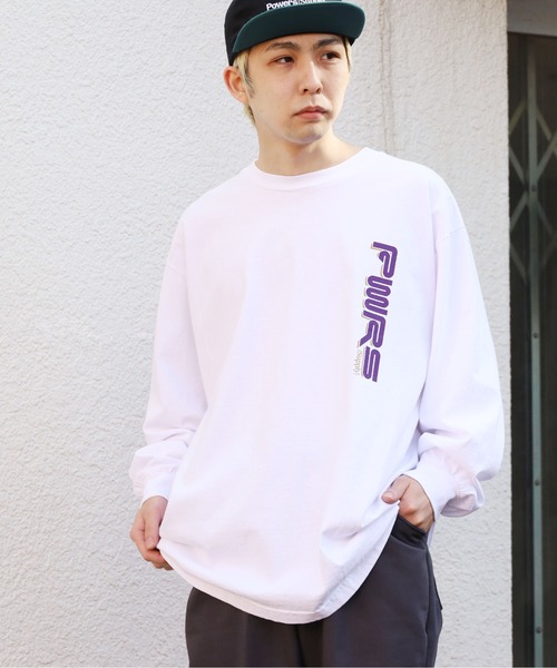 POWERS（パワーズ）の「POWERS/パワーズ PRAYPRAYPRAY LS TEE ロゴロンT ロングスリーブ ワンポイント 長袖（Tシャツ/カットソー・メンズ・パープル/ホワイト/グリーン・L/XL/M）」の9枚目の写真