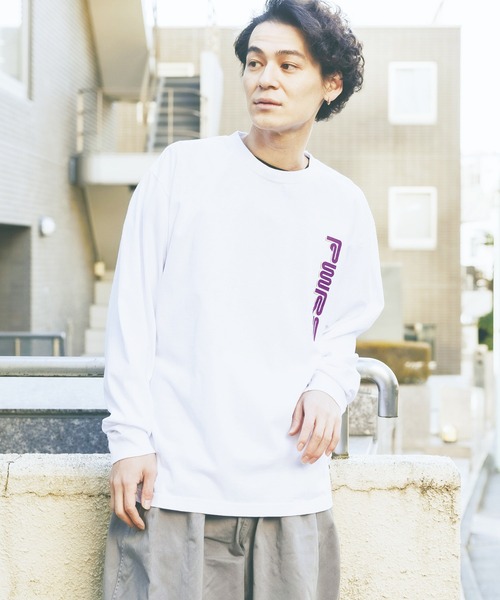 POWERS（パワーズ）の「POWERS/パワーズ PRAYPRAYPRAY LS TEE ロゴロンT ロングスリーブ ワンポイント 長袖（Tシャツ/カットソー・メンズ・パープル/ホワイト/グリーン・L/XL/M）」の5枚目の写真
