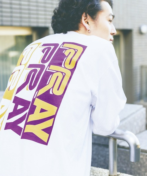 POWERS（パワーズ）の「POWERS/パワーズ PRAYPRAYPRAY LS TEE ロゴロンT ロングスリーブ ワンポイント 長袖（Tシャツ/カットソー・メンズ・パープル/ホワイト/グリーン・L/XL/M）」の8枚目の写真