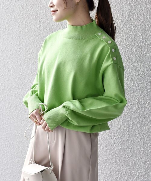 SHIPS（シップス）の「〈手洗い可能〉オーガニックコットンシルクハイネックプルオーバー（ニット/セーター・レディース・オレンジ/ライム/グレー系その他/オフホワイト・ONE SIZE）」の21枚目の写真