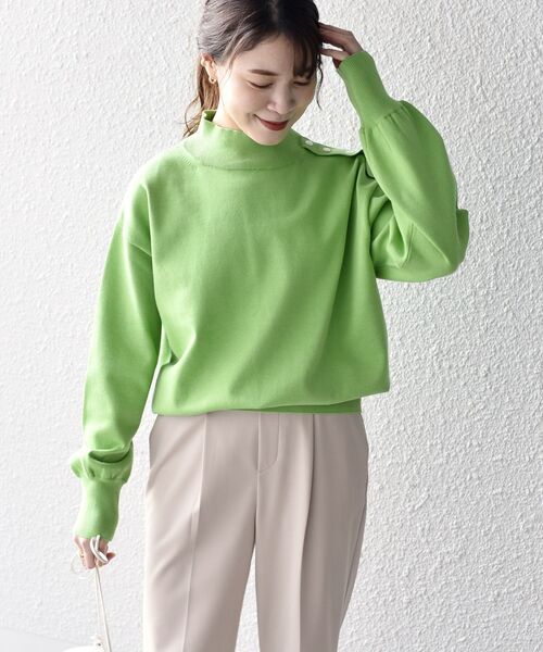 SHIPS（シップス）の「〈手洗い可能〉オーガニックコットンシルクハイネックプルオーバー（ニット/セーター・レディース・オレンジ/ライム/グレー系その他/オフホワイト・ONE SIZE）」の17枚目の写真