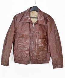 【ヴィンテージ古着】80’s ジップアップ レザージャケット