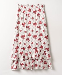 ✨新品タグ付き✨ルルウィルビー ミモレ丈 ドット フラワー ペプラム スカート ✨新品タグ付き✨ルルウィルビー ミモレ丈 ドット フラワー