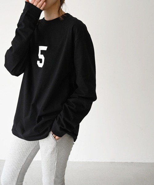 CANAL JEAN（キャナルジーン）の「1975 TOKYO(1975 トーキョー) "TEAM5"ロングTシャツ（Tシャツ/カットソー・レディース・ホワイト/ブラック/ブルー・LARGE/X-LARGE）」の10枚目の写真