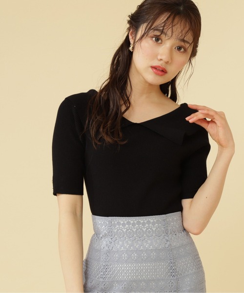 PROPORTION BODY DRESSING（プロポーションボディドレッシング）の「カラーリブニット / 1212170402（ニット/セーター・レディース・レッド/ホワイト系その他/ブラック・FREE）」の3枚目の写真