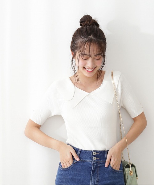 PROPORTION BODY DRESSING（プロポーションボディドレッシング）の「カラーリブニット / 1212170402（ニット/セーター・レディース・レッド/ホワイト系その他/ブラック・FREE）」の11枚目の写真