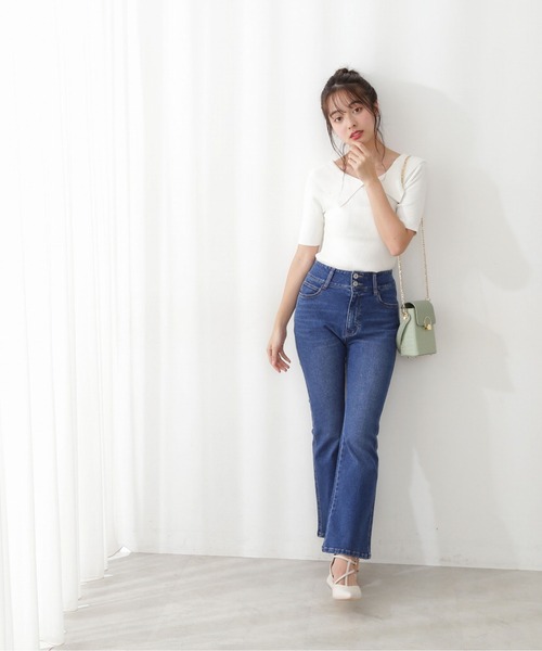 PROPORTION BODY DRESSING（プロポーションボディドレッシング）の「カラーリブニット / 1212170402（ニット/セーター・レディース・レッド/ホワイト系その他/ブラック・FREE）」の9枚目の写真