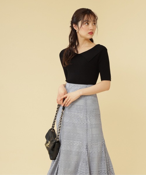 PROPORTION BODY DRESSING（プロポーションボディドレッシング）の「カラーリブニット / 1212170402（ニット/セーター・レディース・レッド/ホワイト系その他/ブラック・FREE）」の7枚目の写真