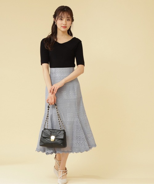 PROPORTION BODY DRESSING（プロポーションボディドレッシング）の「カラーリブニット / 1212170402（ニット/セーター・レディース・レッド/ホワイト系その他/ブラック・FREE）」の8枚目の写真