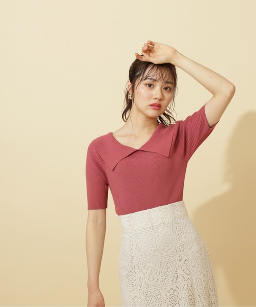 PROPORTION BODY DRESSING（プロポーションボディドレッシング）の「カラーリブニット / 1212170402（ニット/セーター・レディース・レッド/ホワイト系その他/ブラック・FREE）」の4枚目の写真