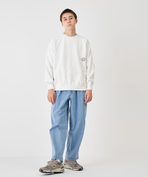 J.PRESS YORK STREET（ジェイプレスヨークストリート）の「【UNISEX】裏毛ラグラントレーナー（スウェット・メンズ・ホワイト系/ライトグレー系/ブルー系/グレー系/ネイビー系・SMALL/MEDIUM/LARGE）」の6枚目の写真