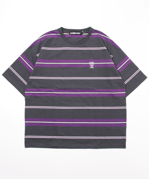 DOUBLE STEAL(ダブルスティール)の「DS Border Tシャツ(Tシャツ/カットソー・メンズ・ホワイト/チャコールグレー/ブラック/マスタード・MEDIUM/X-LARGE/LARGE)」の1枚目の写真