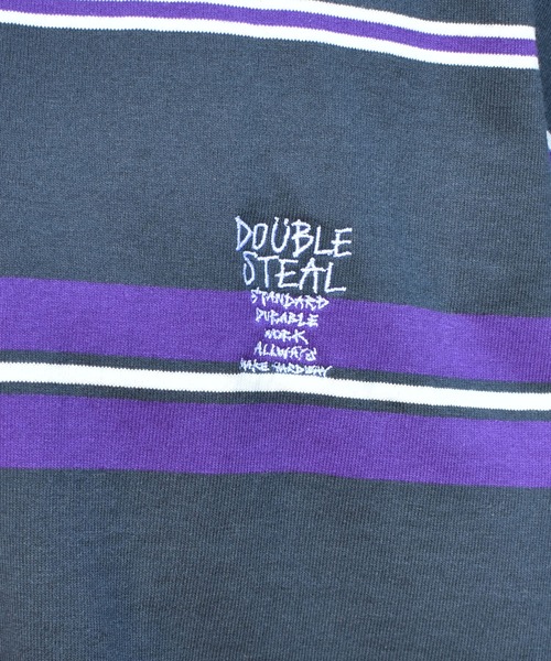 DOUBLE STEAL(ダブルスティール)の「DS Border Tシャツ(Tシャツ/カットソー・メンズ・ホワイト/チャコールグレー/ブラック/マスタード・MEDIUM/X-LARGE/LARGE)」の10枚目の写真