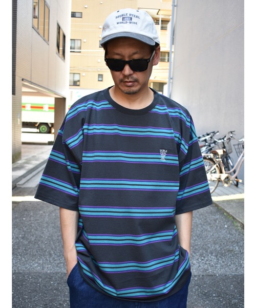 DOUBLE STEAL(ダブルスティール)の「DS Border Tシャツ(Tシャツ/カットソー・メンズ・ホワイト/チャコールグレー/ブラック/マスタード・MEDIUM/X-LARGE/LARGE)」の13枚目の写真