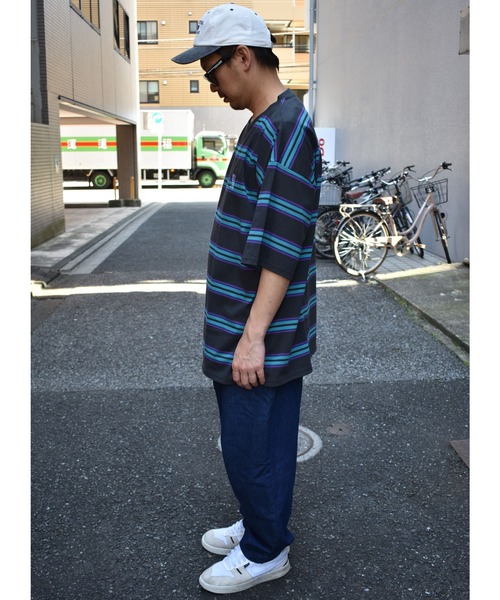 DOUBLE STEAL(ダブルスティール)の「DS Border Tシャツ(Tシャツ/カットソー・メンズ・ホワイト/チャコールグレー/ブラック/マスタード・MEDIUM/X-LARGE/LARGE)」の14枚目の写真