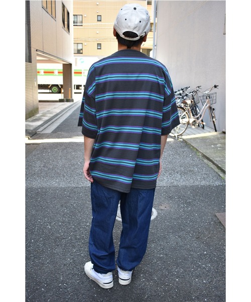 DOUBLE STEAL(ダブルスティール)の「DS Border Tシャツ(Tシャツ/カットソー・メンズ・ホワイト/チャコールグレー/ブラック/マスタード・MEDIUM/X-LARGE/LARGE)」の15枚目の写真