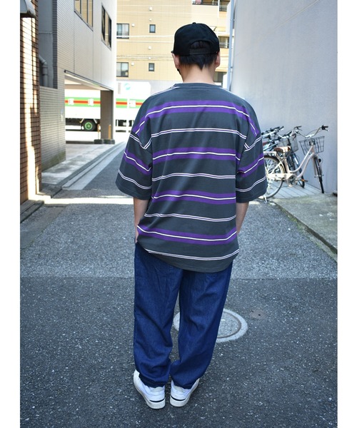 DOUBLE STEAL(ダブルスティール)の「DS Border Tシャツ(Tシャツ/カットソー・メンズ・ホワイト/チャコールグレー/ブラック/マスタード・MEDIUM/X-LARGE/LARGE)」の19枚目の写真