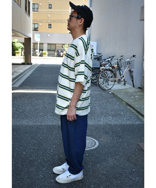 DOUBLE STEAL(ダブルスティール)の「DS Border Tシャツ(Tシャツ/カットソー・メンズ・ホワイト/チャコールグレー/ブラック/マスタード・MEDIUM/X-LARGE/LARGE)」の22枚目の写真
