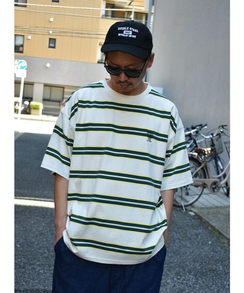 DOUBLE STEAL(ダブルスティール)の「DS Border Tシャツ(Tシャツ/カットソー・メンズ・ホワイト/チャコールグレー/ブラック/マスタード・MEDIUM/X-LARGE/LARGE)」の21枚目の写真