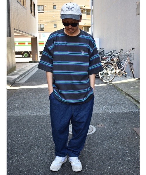 DOUBLE STEAL(ダブルスティール)の「DS Border Tシャツ(Tシャツ/カットソー・メンズ・ホワイト/チャコールグレー/ブラック/マスタード・MEDIUM/X-LARGE/LARGE)」の12枚目の写真