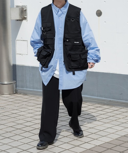 Perushu（ペルーシュ）の「オーバーサイズワンポイントシャツ（シャツ/ブラウス・メンズ・ライトブルー/ピンク/イエロー/ホワイト・LARGE/MEDIUM）」の21枚目の写真