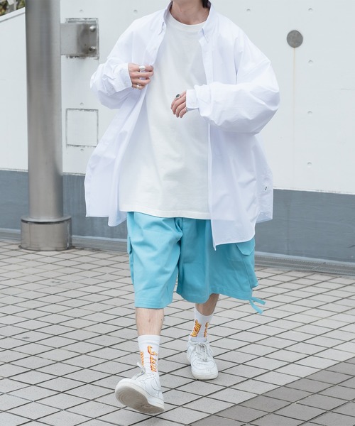 Perushu（ペルーシュ）の「オーバーサイズワンポイントシャツ（シャツ/ブラウス・メンズ・ライトブルー/ピンク/イエロー/ホワイト・LARGE/MEDIUM）」の5枚目の写真