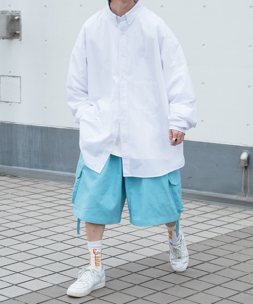 Perushu（ペルーシュ）の「オーバーサイズワンポイントシャツ（シャツ/ブラウス・メンズ・ライトブルー/ピンク/イエロー/ホワイト・LARGE/MEDIUM）」の6枚目の写真