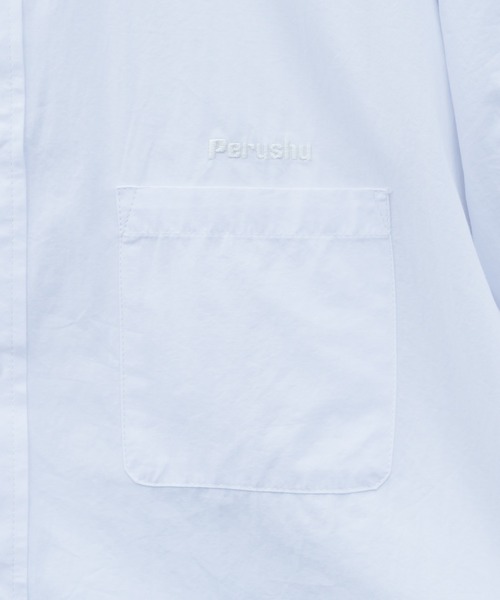 Perushu（ペルーシュ）の「オーバーサイズワンポイントシャツ（シャツ/ブラウス・メンズ・ライトブルー/ピンク/イエロー/ホワイト・LARGE/MEDIUM）」の17枚目の写真