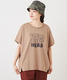 CUBE SUGAR（キューブシュガー）の「天竺パウダー加工ドルマンスリーブロゴTシャツ（Tシャツ/カットソー）」