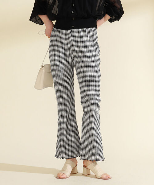 Ray BEAMS（レイビームス）の「Ray BEAMS / シャーリング ギンガム パンツ（その他パンツ・レディース・ブラック/オレンジ/グリーン系その他3・1/0）」の12枚目の写真