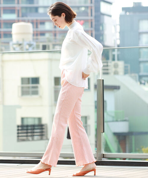 Ray BEAMS（レイビームス）の「Ray BEAMS / シャーリング ギンガム パンツ（その他パンツ・レディース・ブラック/オレンジ/グリーン系その他3・1/0）」の20枚目の写真