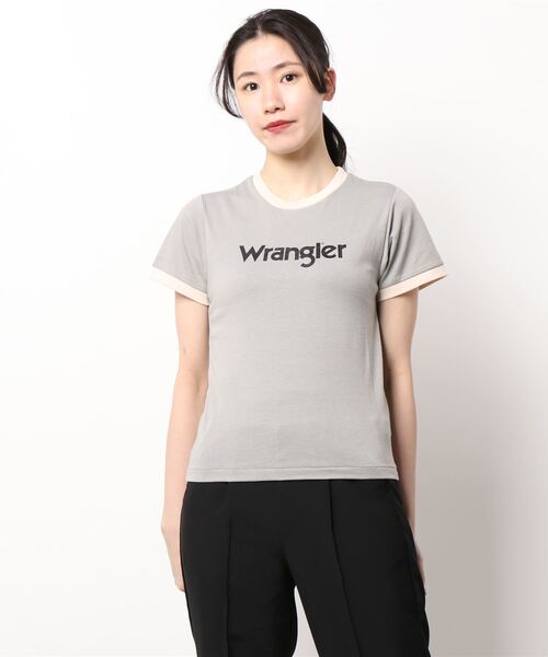 Wrangler（ラングラー）の「ラングラーロゴリンガーT（Tシャツ/カットソー・レディース・アイボリー/グレー/パープル・X-SMALL）」の3枚目の写真