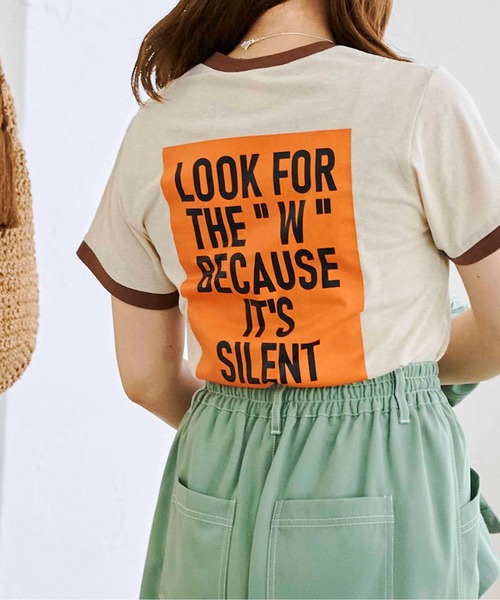 Wrangler（ラングラー）の「ラングラーロゴリンガーT（Tシャツ/カットソー・レディース・アイボリー/グレー/パープル・X-SMALL）」の2枚目の写真